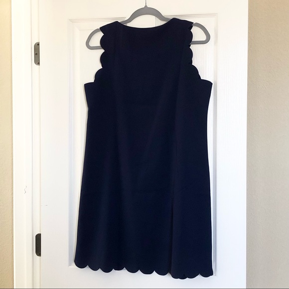 NEW Navy Scalloped Dress - Picture 2 of 3